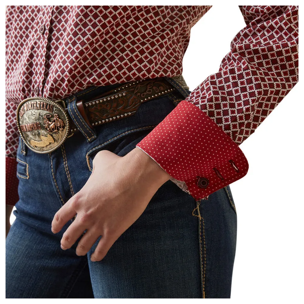 10046701 Ariat Women's Wrinkle Resist Kirby Stretch Shirt - Raleigh Geo