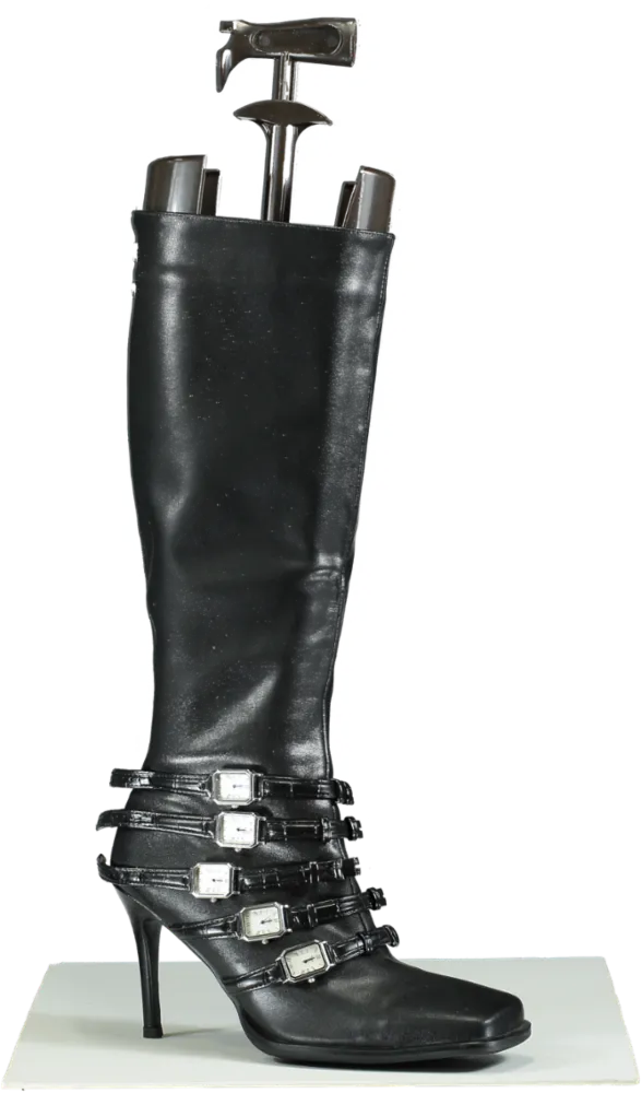 1XBlue Black Knee-High Midnight Boots EU 40 UK 7