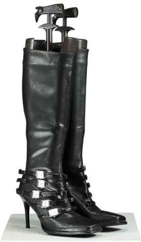 1XBlue Black Knee-High Midnight Boots EU 40 UK 7
