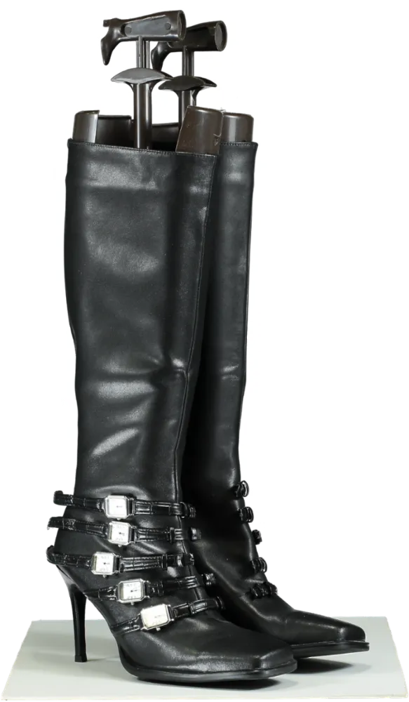1XBlue Black Knee-High Midnight Boots EU 40 UK 7