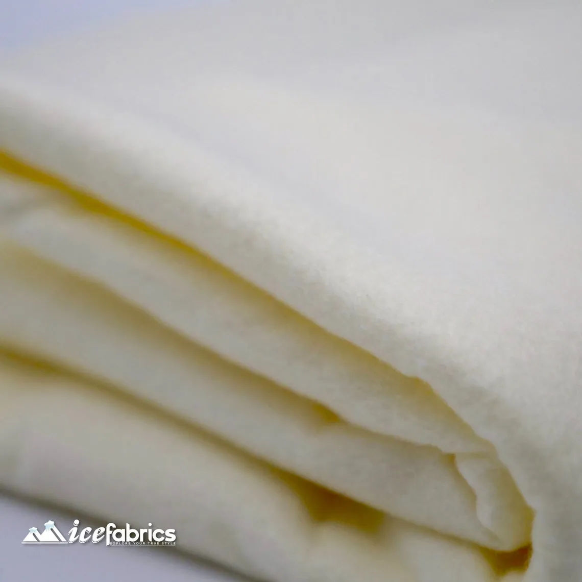 72" Wide 1.6 mm Thick Acrylic Ivory Felt Fabric By The Yard