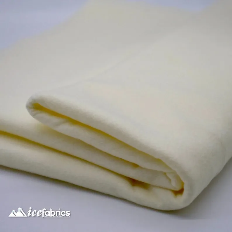 72" Wide 1.6 mm Thick Acrylic Ivory Felt Fabric By The Yard