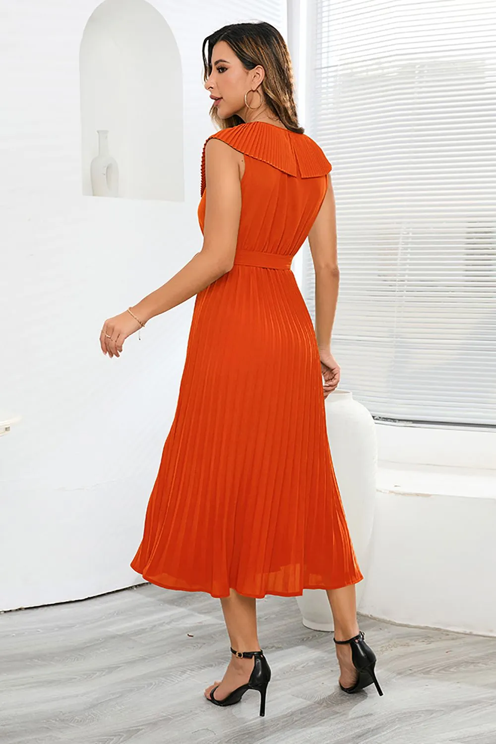 A-Line Sleeveless Black Casual Dress