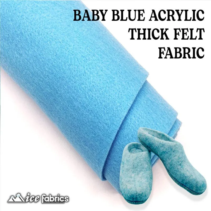 Baby Blue Acrylic Felt Fabric / 1.6mm Thick _ 72” Wide