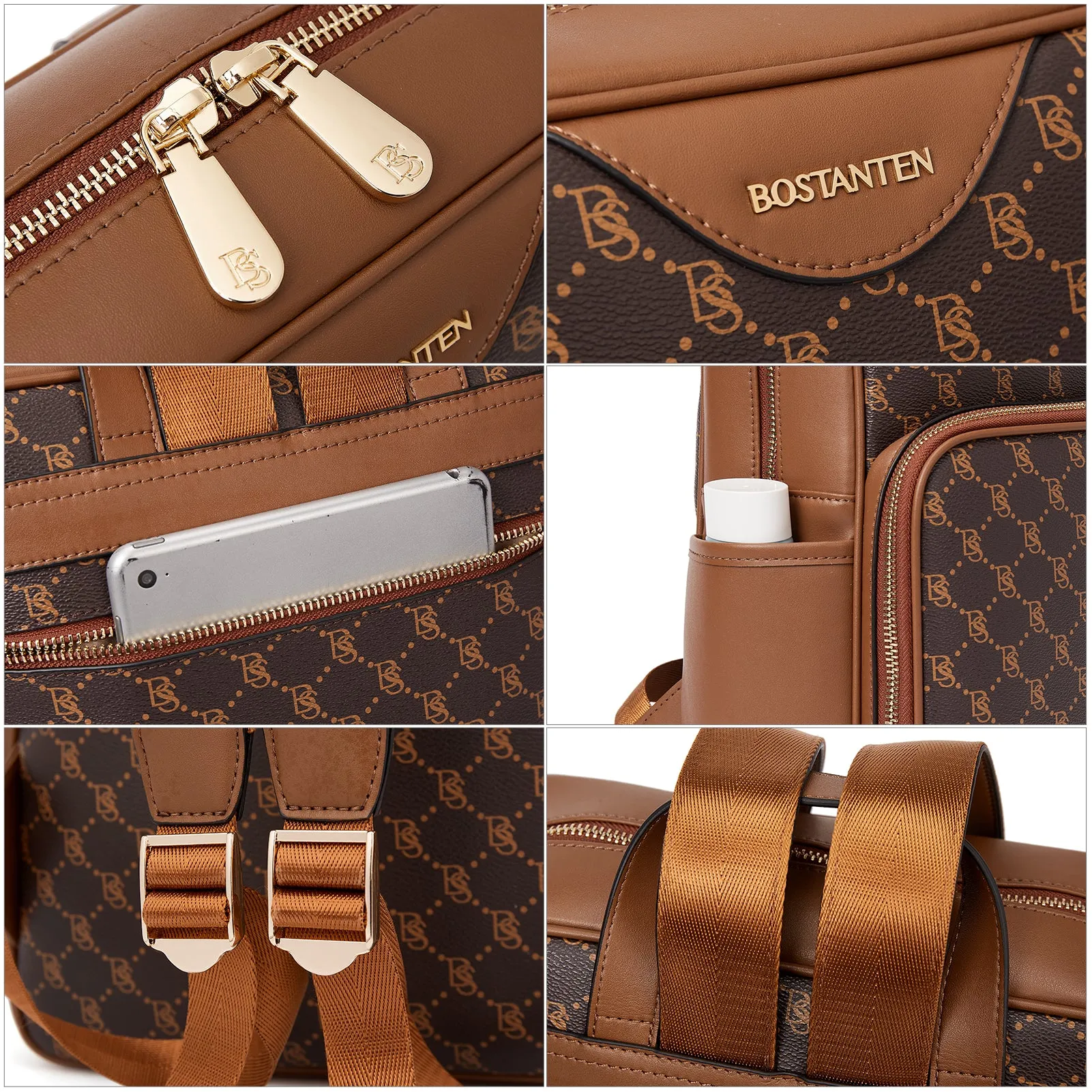 Baish Nappa Pattern Italian Leather Backpack for Women