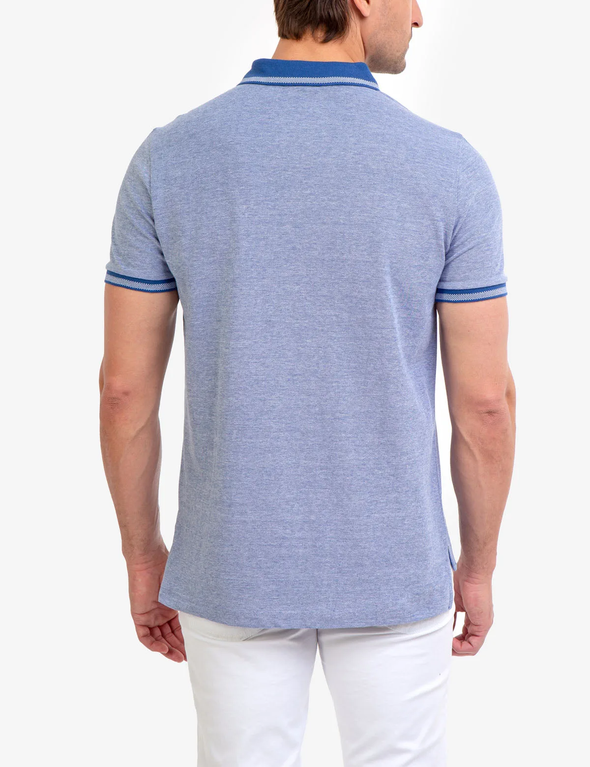 BIRDSEYE CONTRAST COLLAR POLO SHIRT