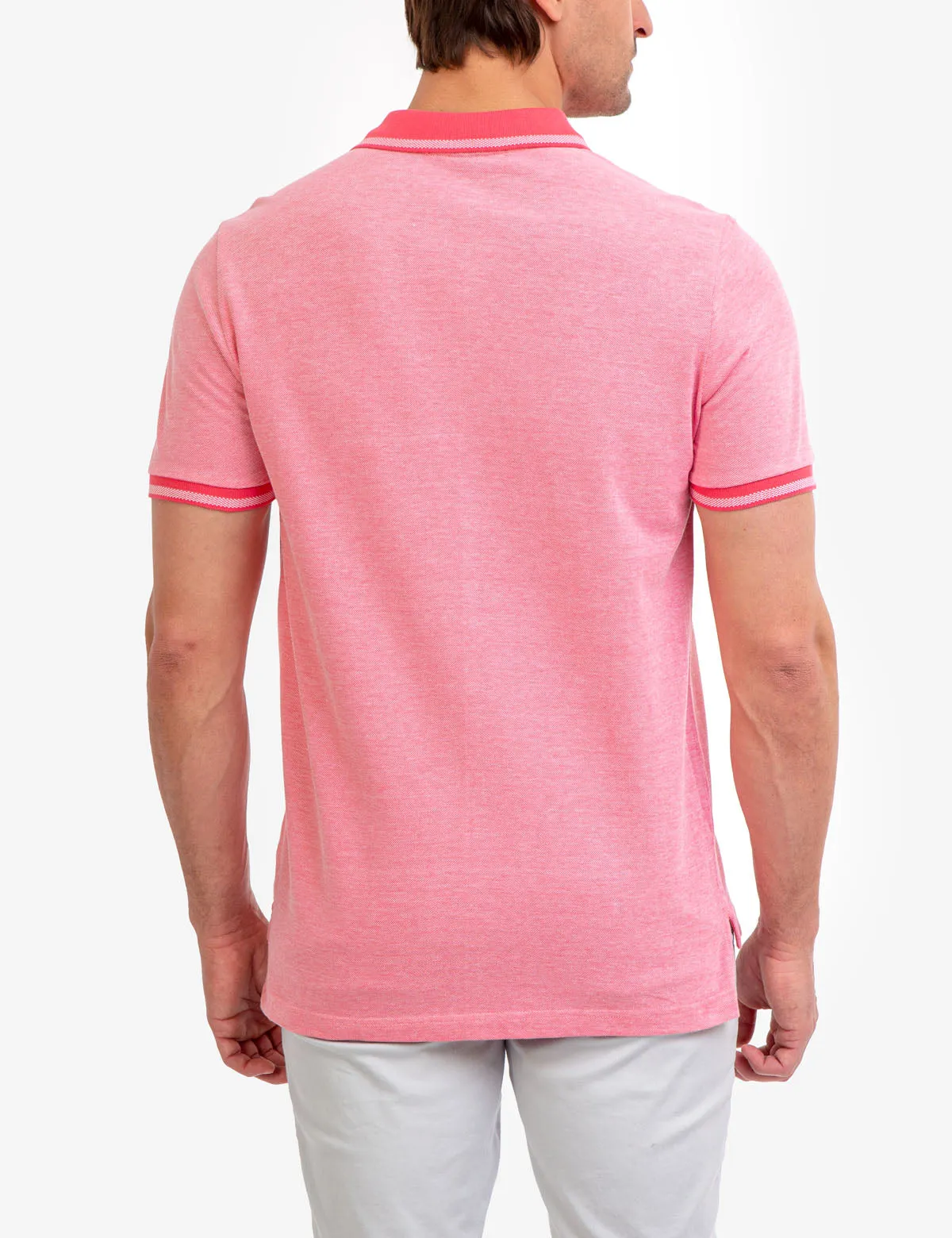 BIRDSEYE CONTRAST COLLAR POLO SHIRT