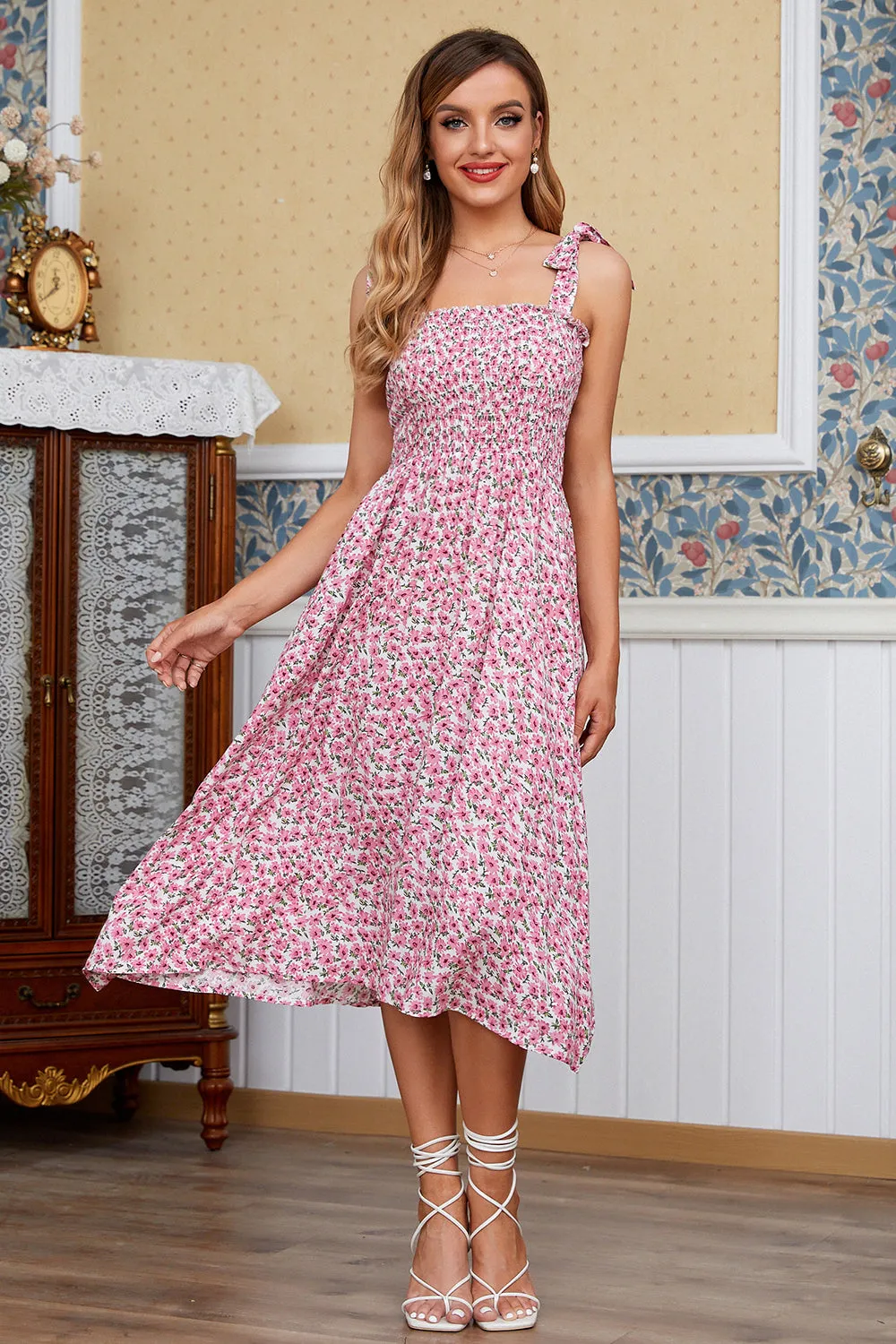 Black Floral Printed Summer Dress