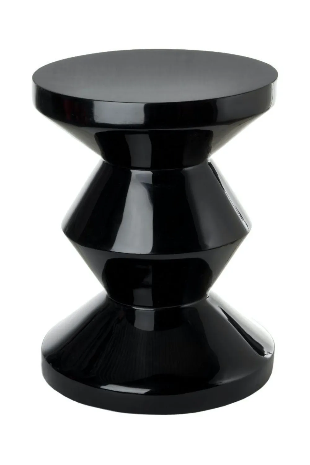Black Lacquered Accent Stool | Pols Potten Zig Zag