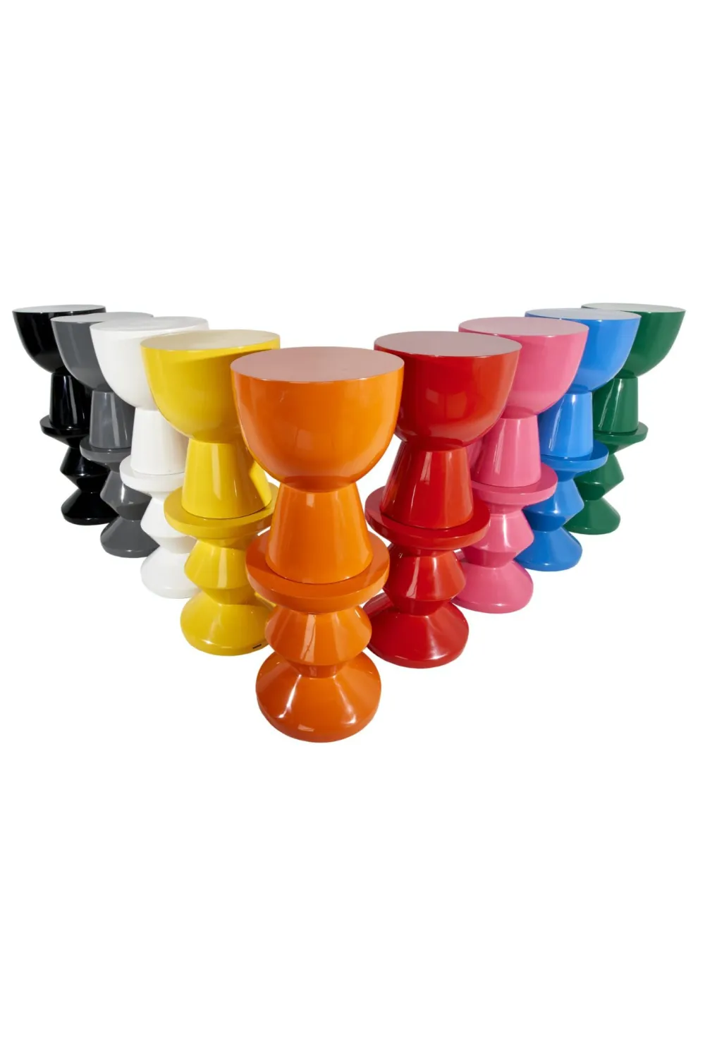 Black Lacquered Accent Stool | Pols Potten Zig Zag