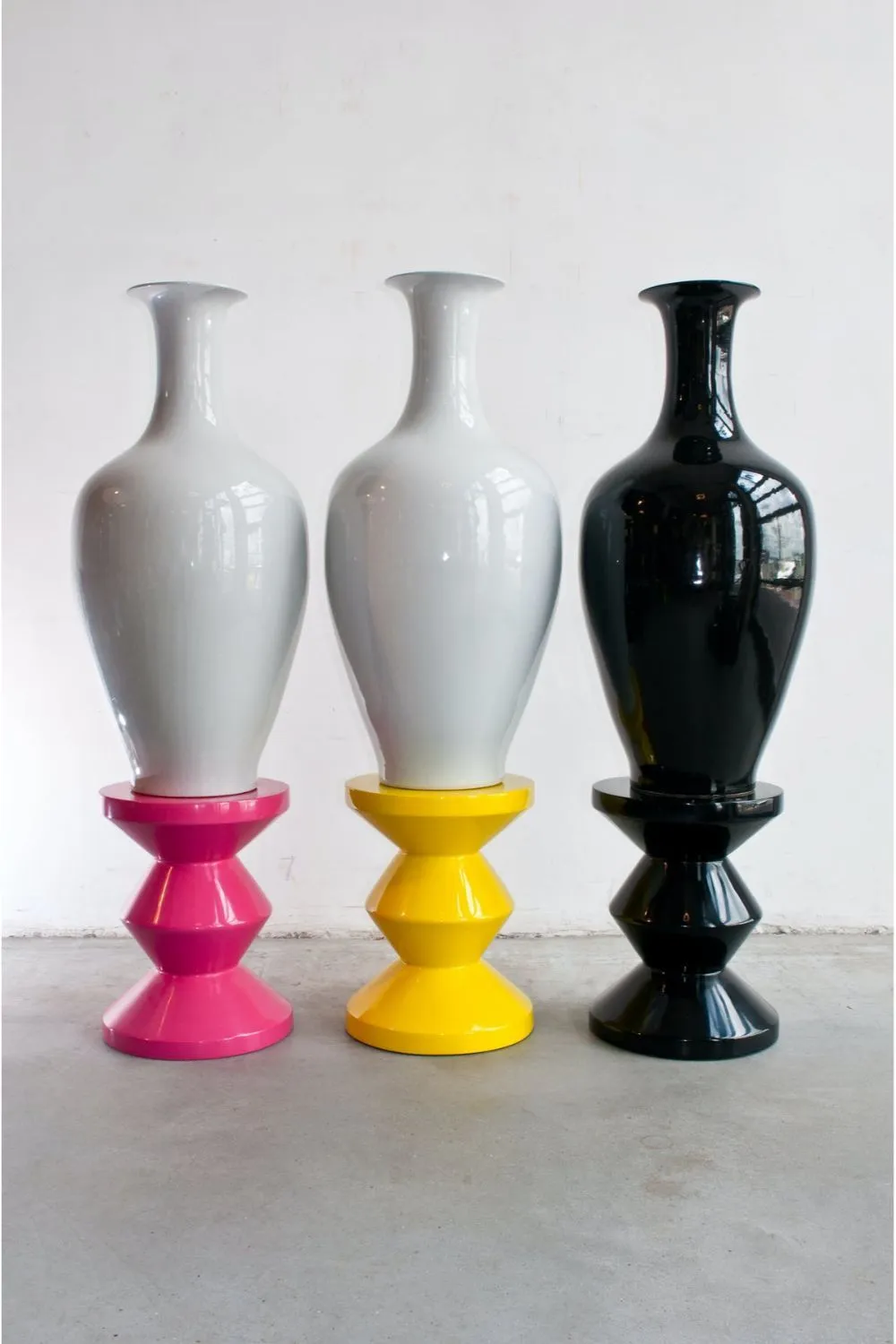 Black Lacquered Accent Stool | Pols Potten Zig Zag