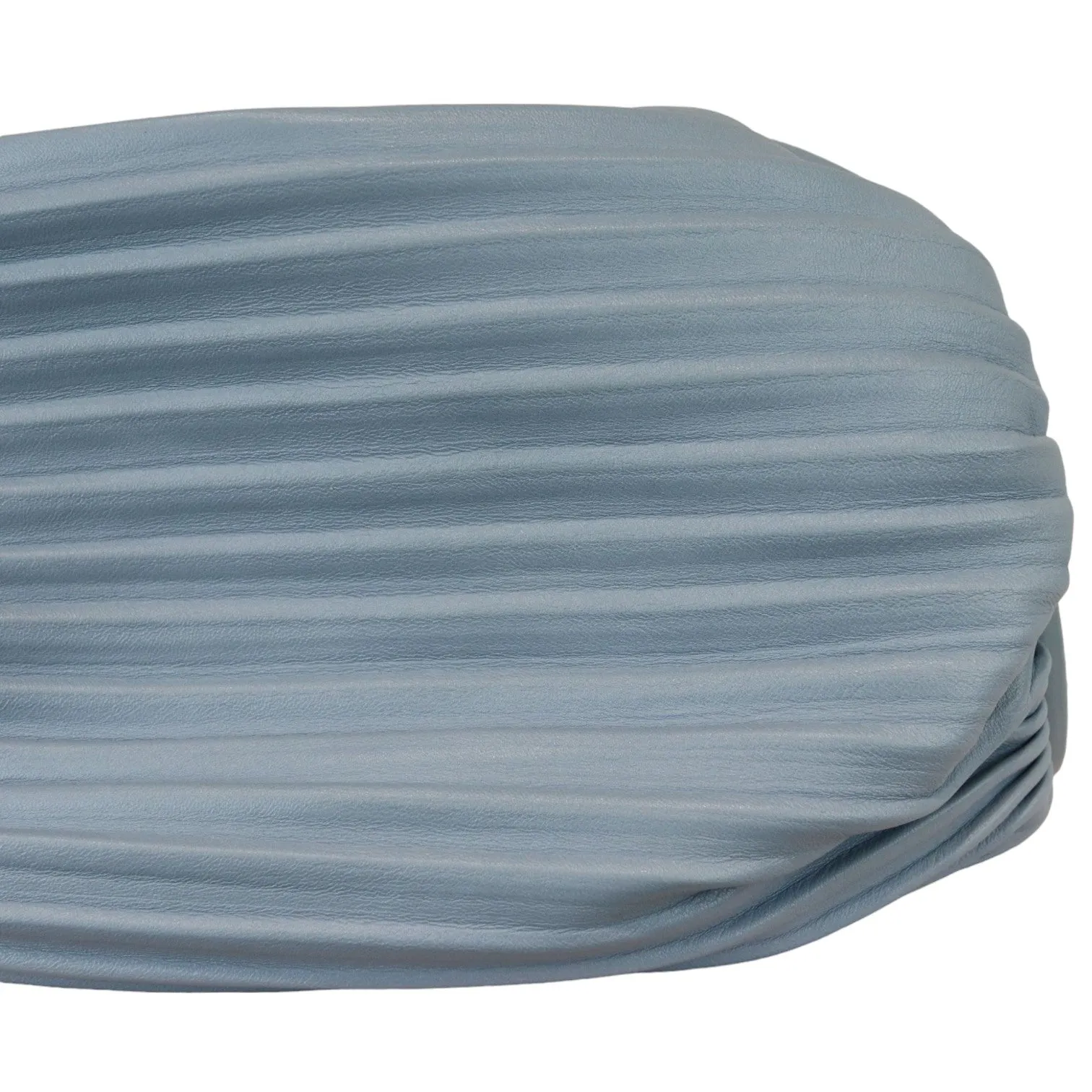 Bracelet Pouch Shoulder Lambskin Pleated Dusty Blue SHW