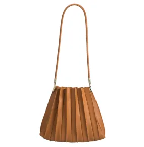Carrie Pleated Vegan Bag - Tan