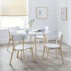 Casa White & Oak Round Dining Table