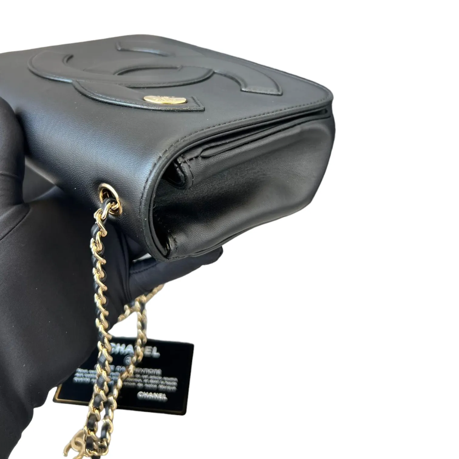 CC Mania Flap Lambskin Black Bag GHW