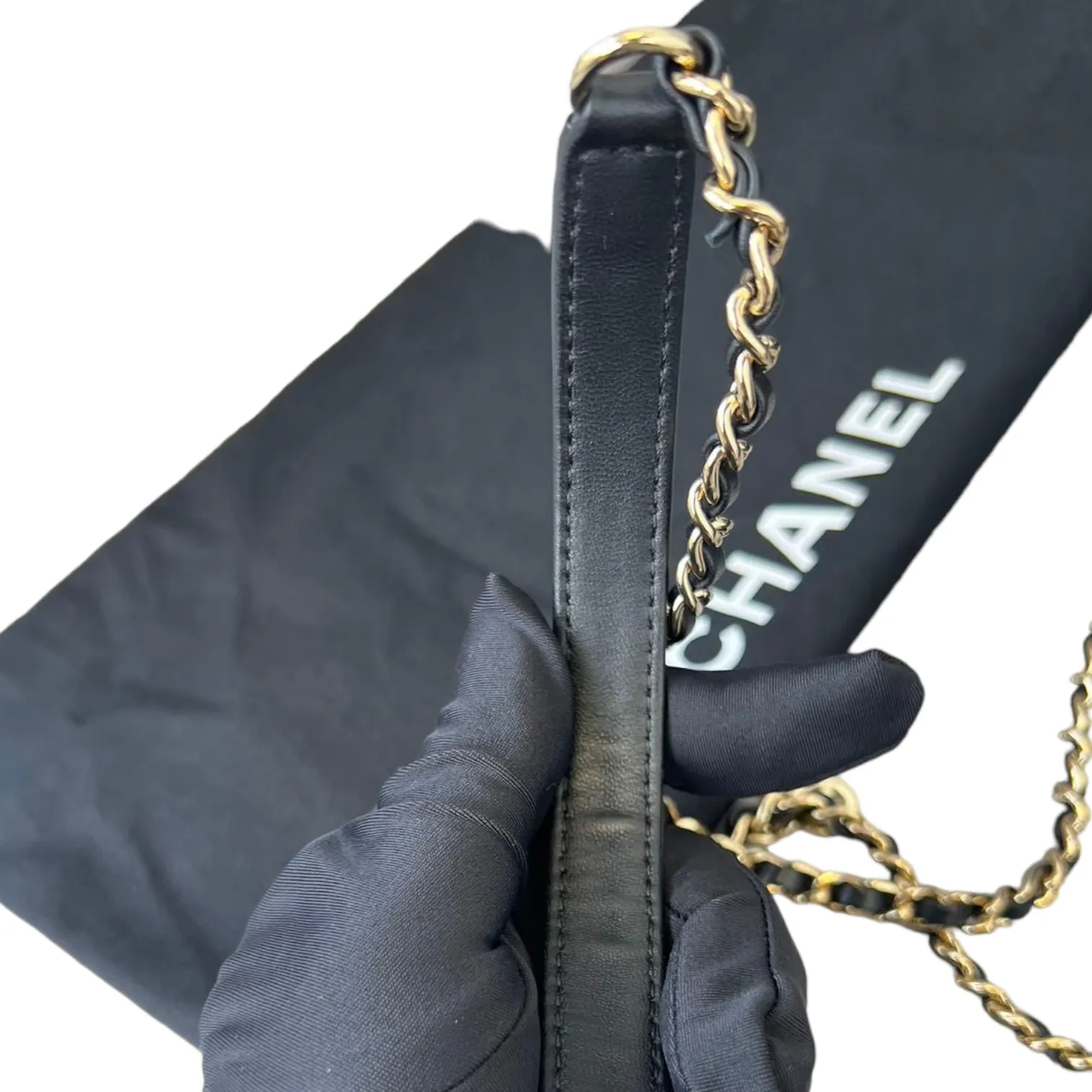 CC Mania Flap Lambskin Black Bag GHW