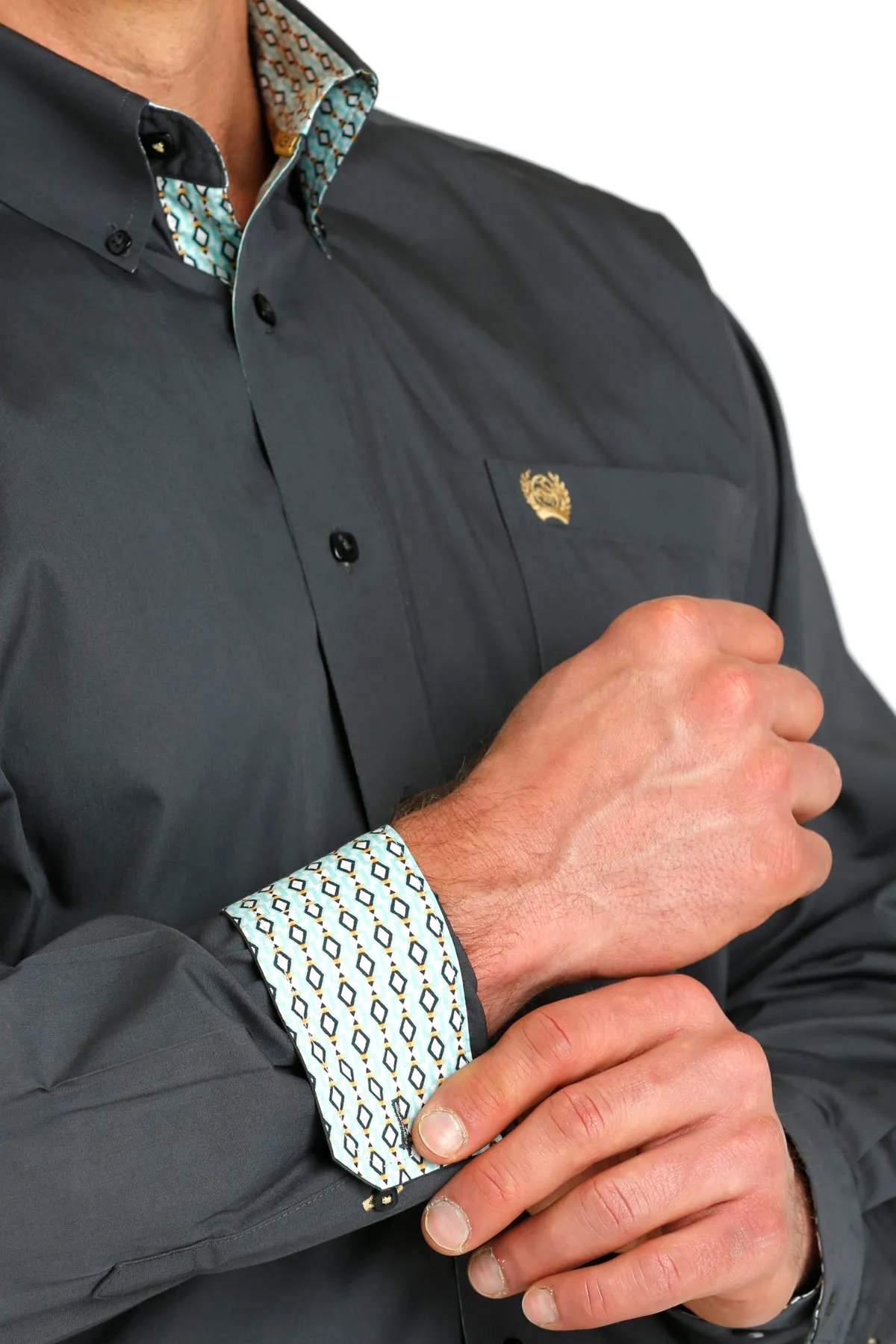Cinch® Men's Solid Charcoal Long Sleeve Button Front Western Shirt