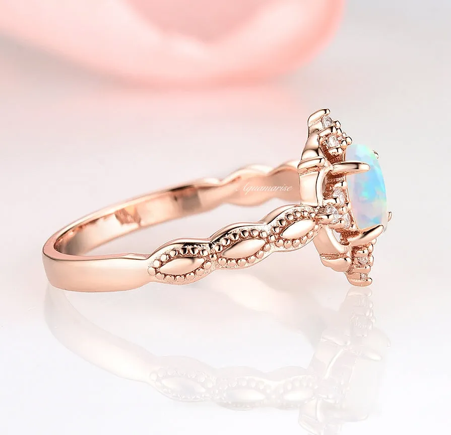 Claire Australian Opal Ring-14K Rose Gold Vermeil