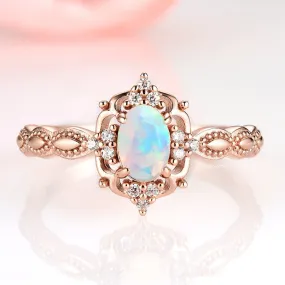Claire Australian Opal Ring-14K Rose Gold Vermeil
