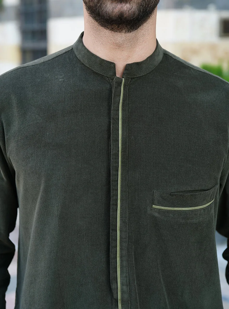 Corduroy Contrast Trim Thobe