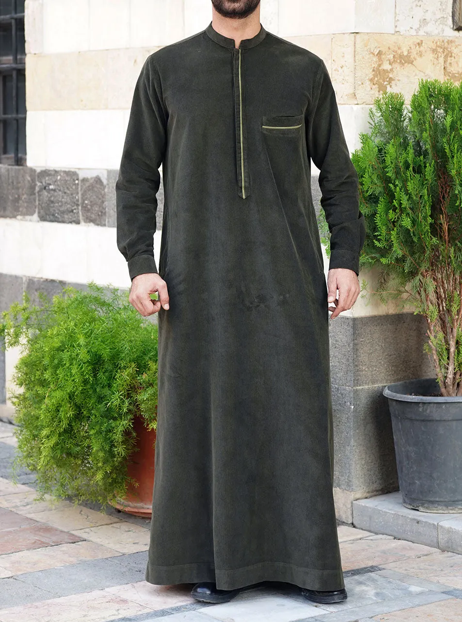 Corduroy Contrast Trim Thobe