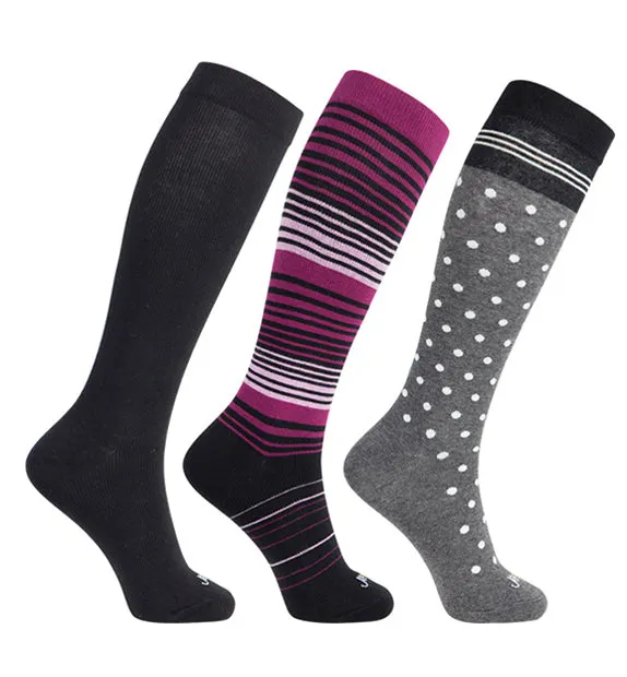 Cotton Everyday Compression Socks (15-20mmHg) - Dots - 3 Pack