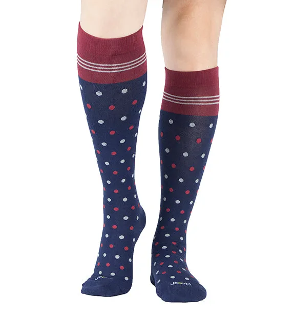 Cotton Everyday Compression Socks (15-20mmHg) - Dots - 3 Pack