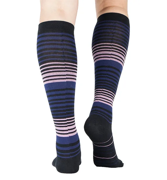Cotton Everyday Compression Socks (15-20mmHg) - Stripes - 3 Pack