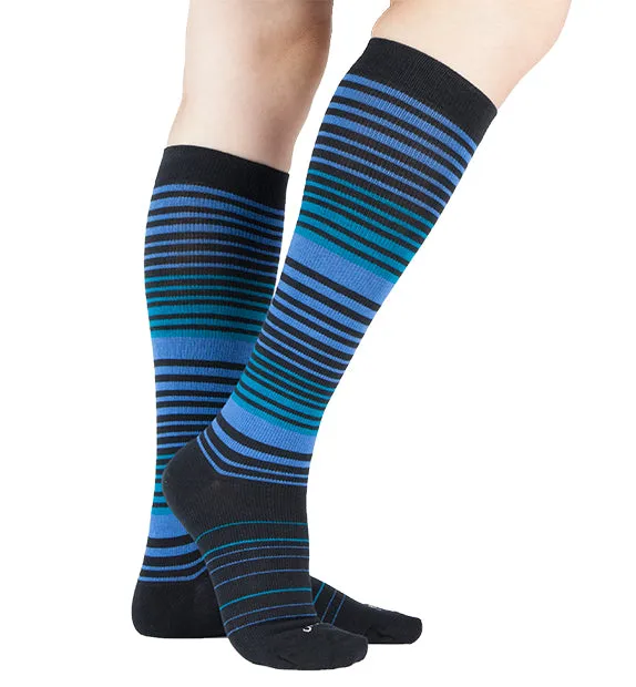 Cotton Everyday Compression Socks (15-20mmHg) - Stripes - 3 Pack