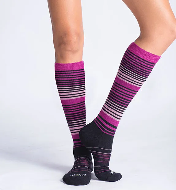 Cotton Everyday Compression Socks (15-20mmHg) - Stripes - 6 Pack
