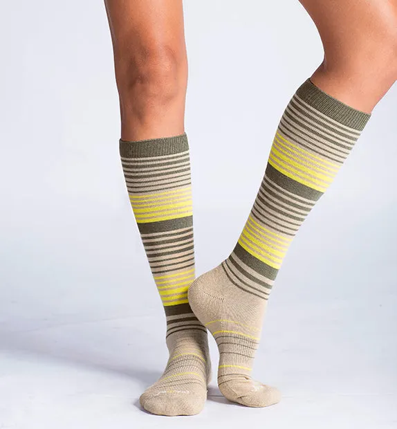 Cotton Everyday Compression Socks (15-20mmHg) - Stripes - 6 Pack