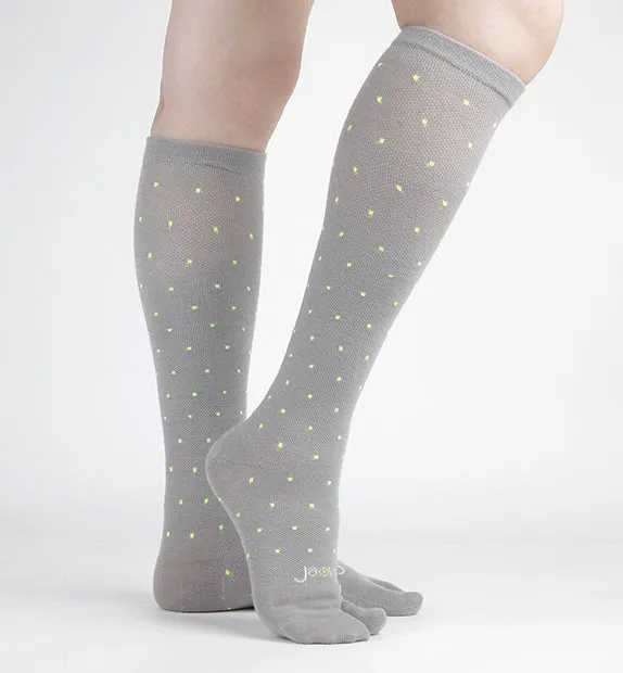 Cotton Everyday Split Toe Socks (15-20mmHg) - Dots