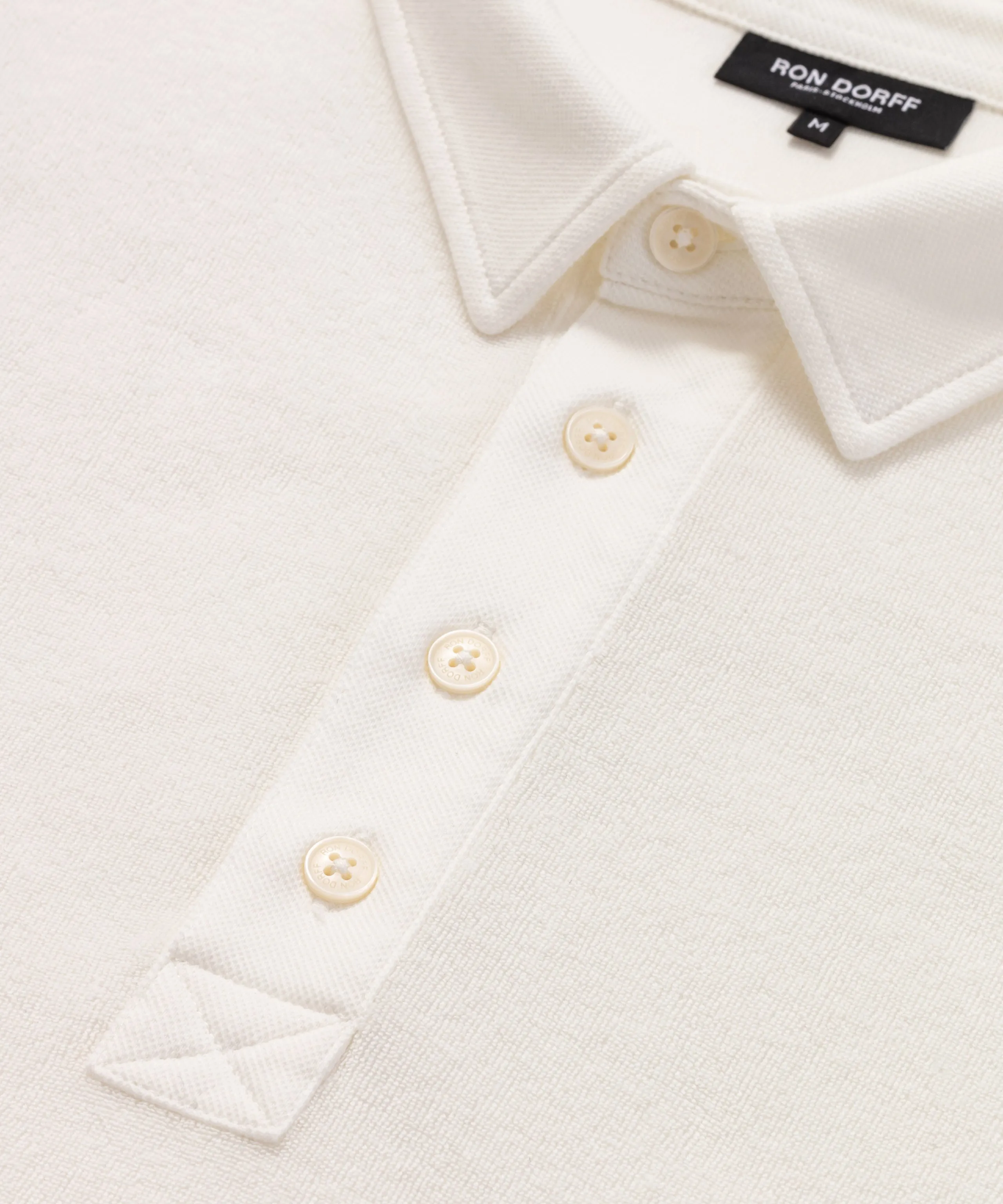 Cotton Terry Polo w. Piqué Collar: Off White