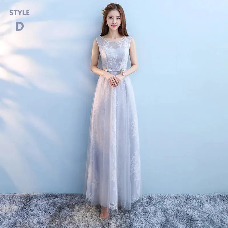 Elegant Bridesmaid Dresses for Women Blue Long Dress Tulle Appliques Wedding Banquet GownTemperament Ladies Prom Evening Dresses