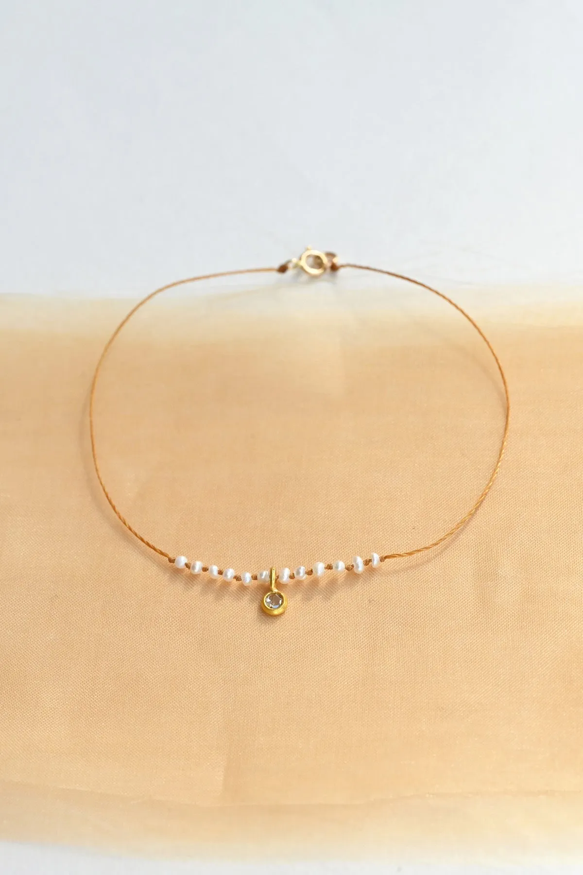 Flore Bracelet with Diamond - Pearl