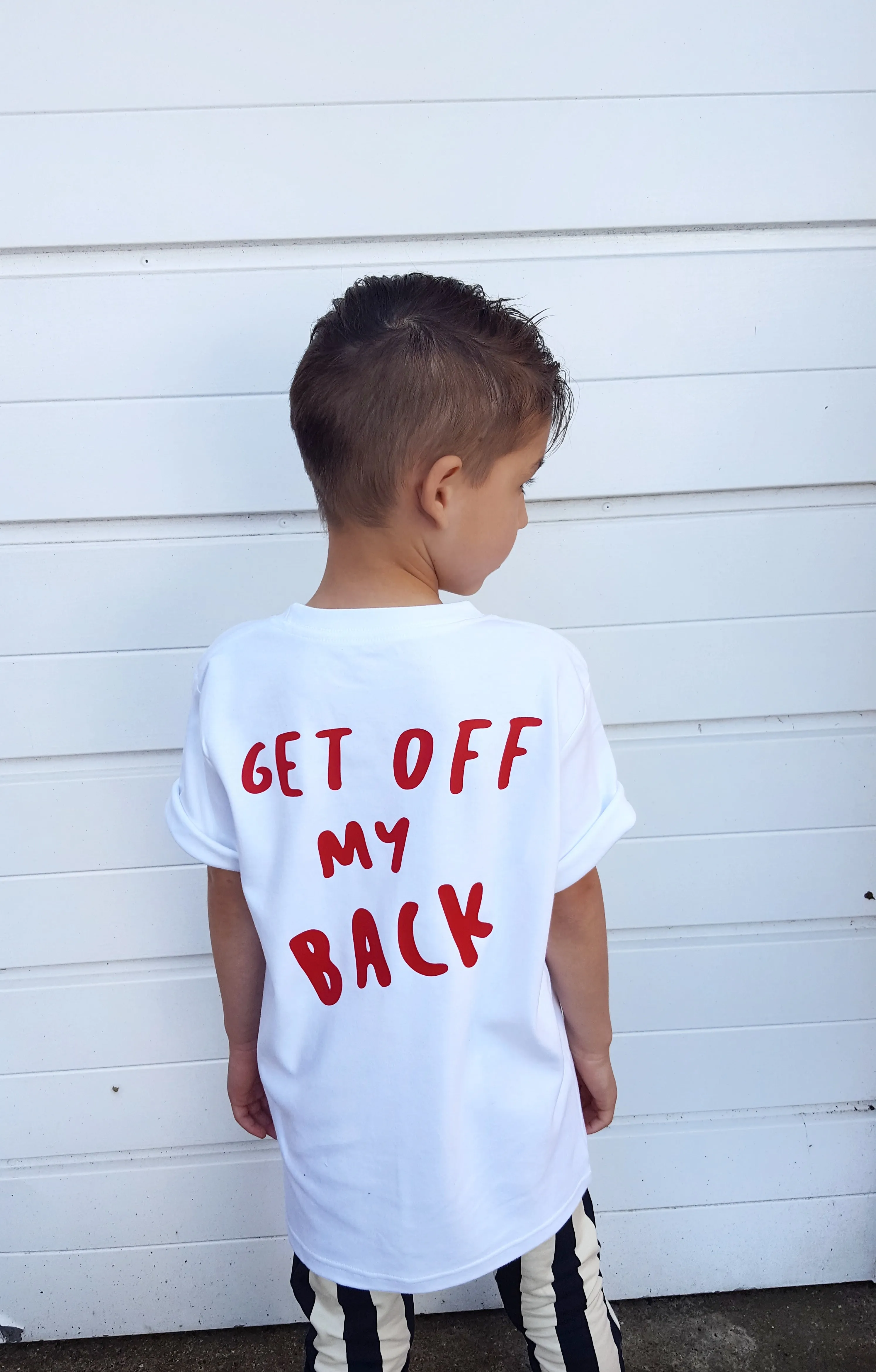Get Off My Back Slogan Tee for Kids - Trendy & Cool Styles