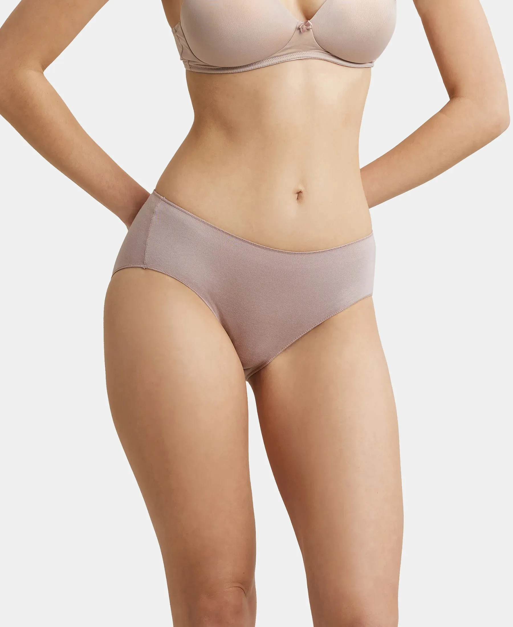 High Coverage Micro Modal Elastane Stretch Hipster With Ultrasoft Concealed Waistband - Mocha