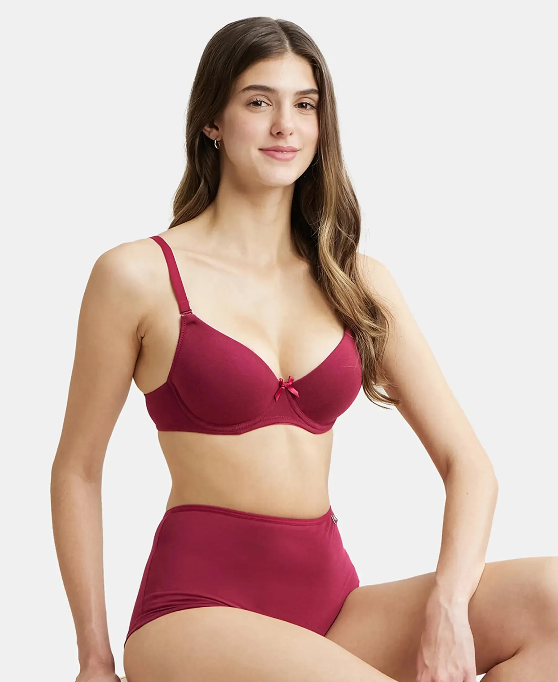 High Coverage Super Combed Cotton Elastane Stretch Boy Leg With Concealed Waistband and StayFresh Treatment - Beet Red