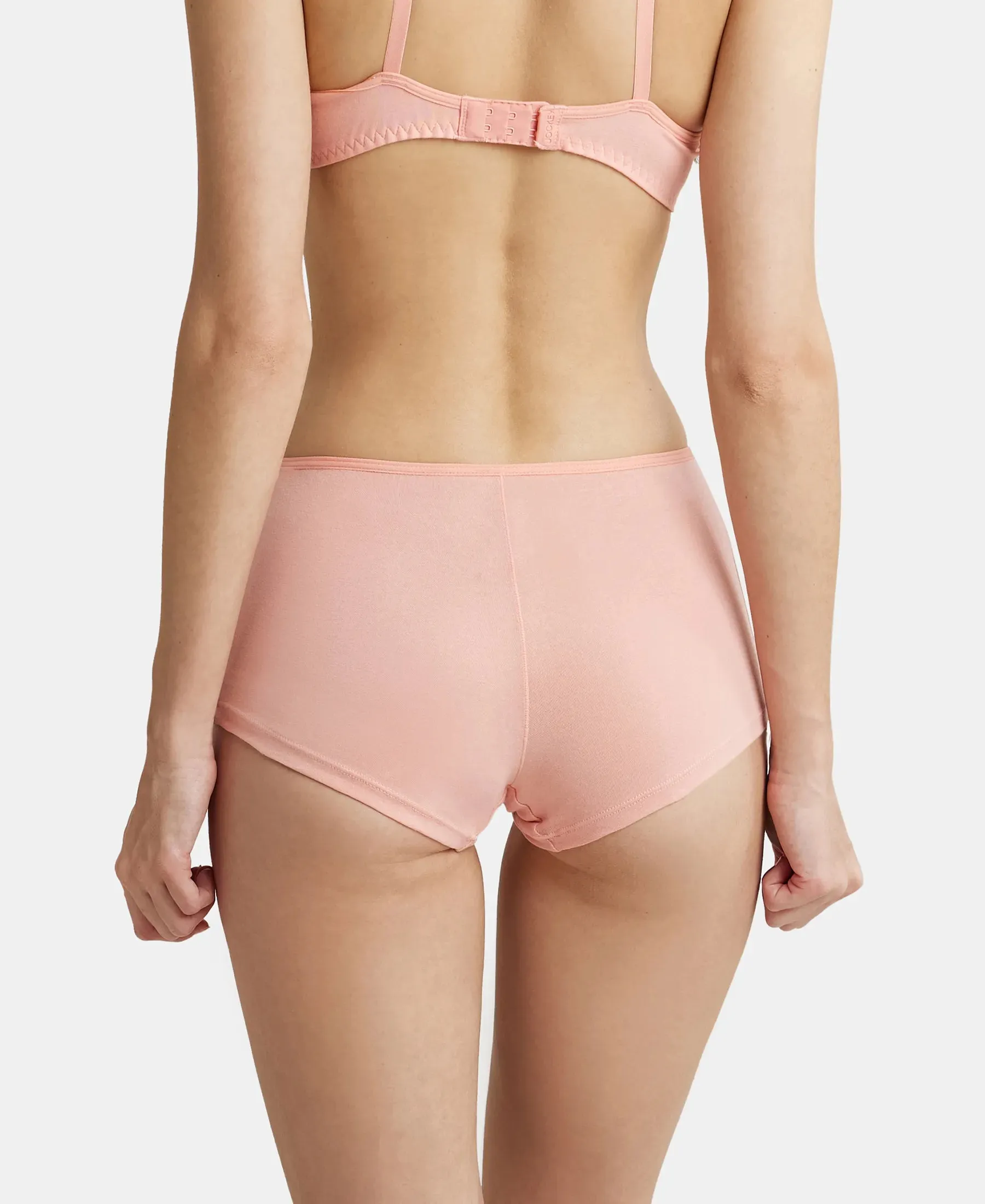 High Coverage Super Combed Cotton Elastane Stretch Boy Leg With Concealed Waistband and StayFresh Treatment - Candlelight Peach