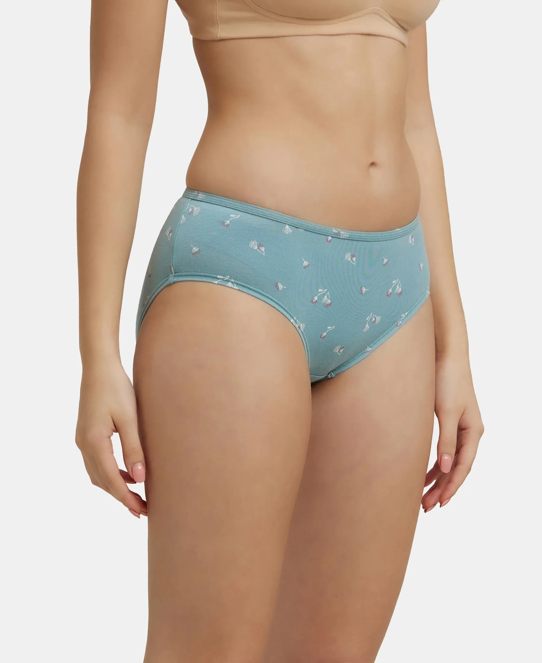 High Coverage Super Combed Cotton Elastane Stretch Hipster With Concealed Waistband and StayFresh Treatment - Assorted Prints (Pack of 2)