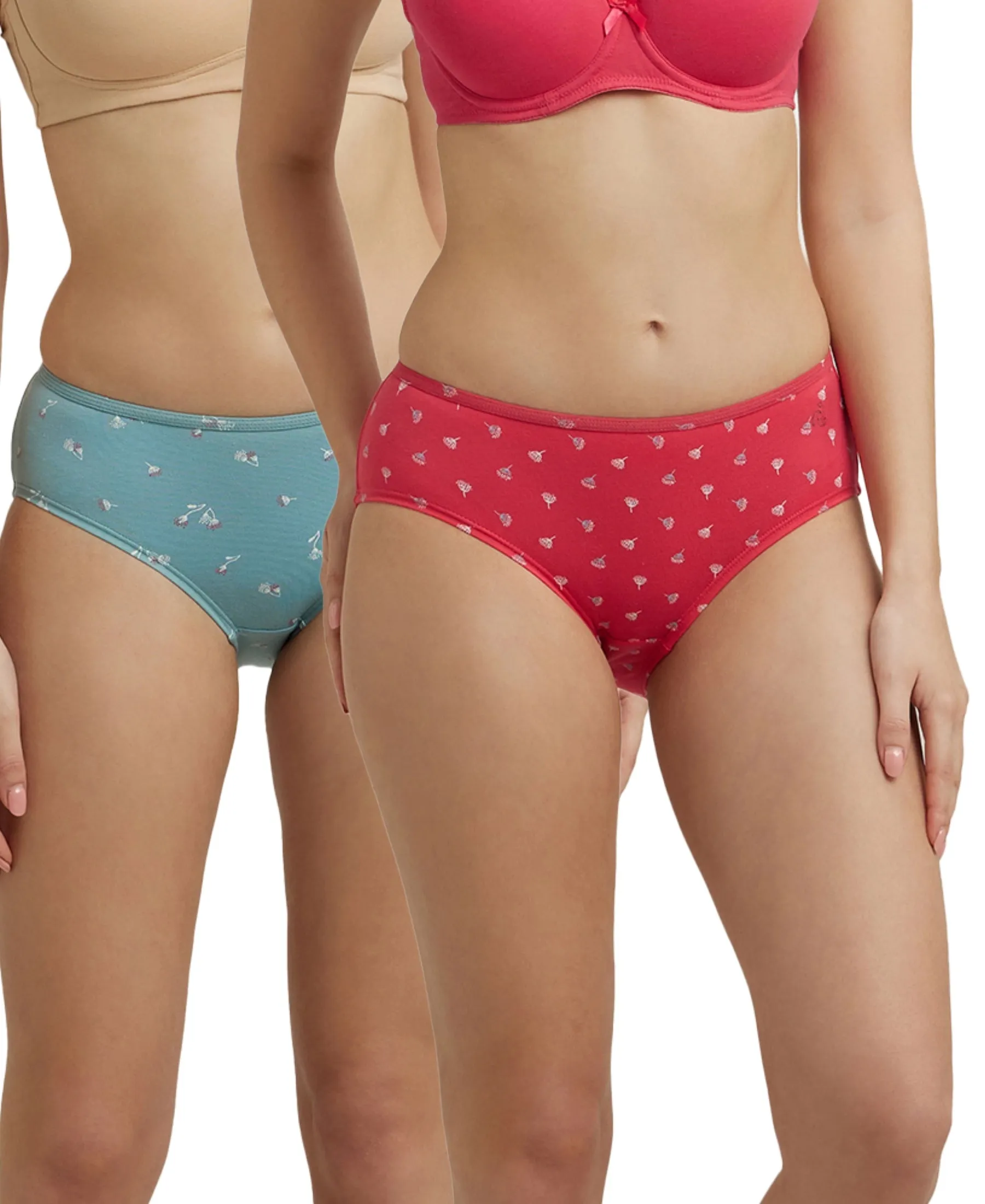 High Coverage Super Combed Cotton Elastane Stretch Hipster With Concealed Waistband and StayFresh Treatment - Assorted Prints (Pack of 2)