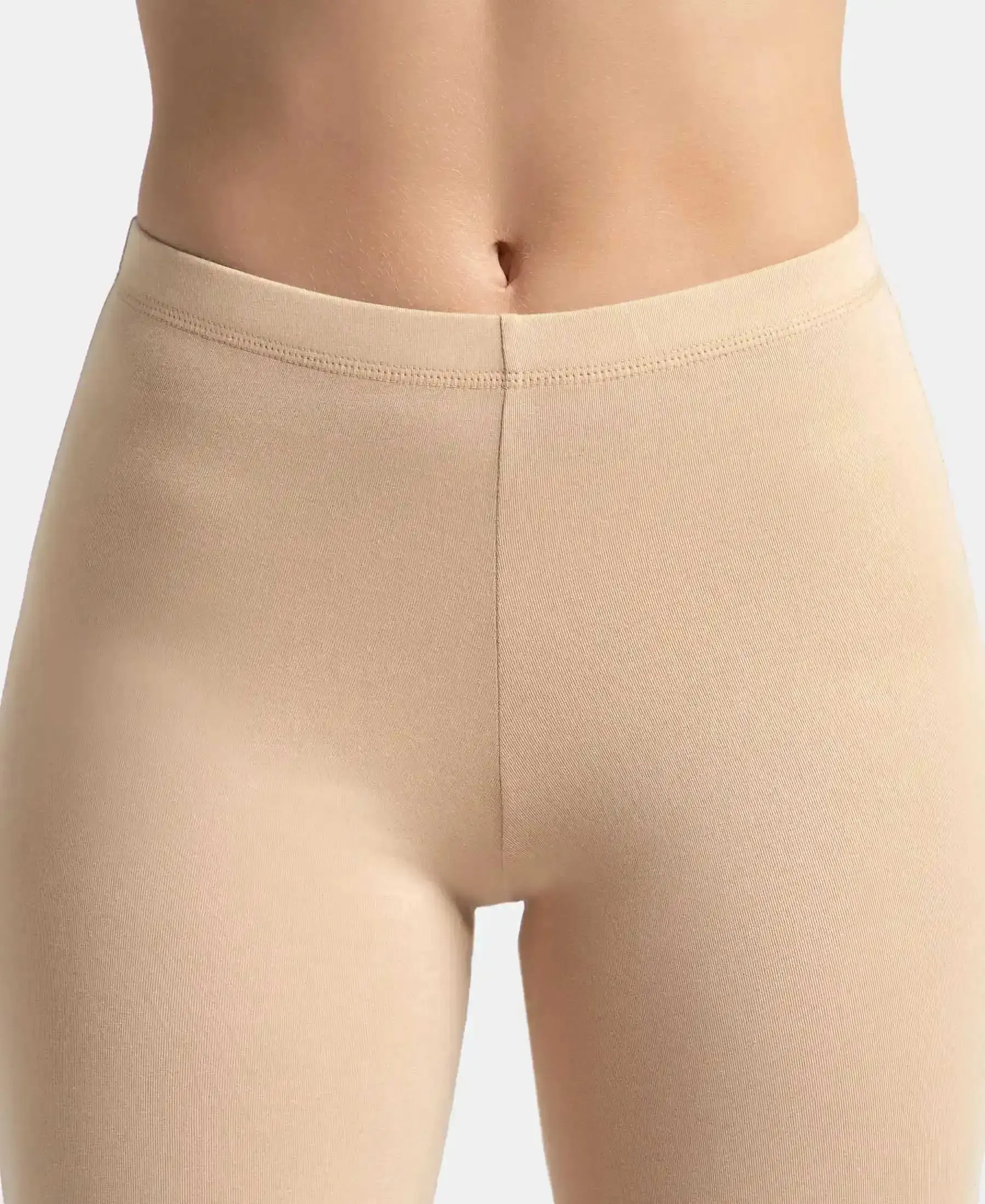 High Coverage Super Combed Cotton Elastane Stretch Shorties With Concealed Waistband - Skin