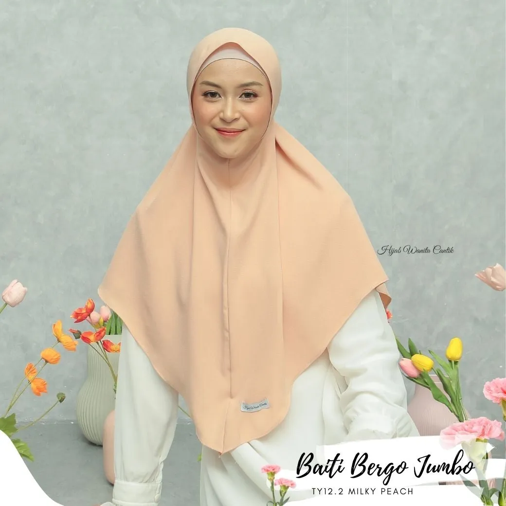 Hijab Instan Baiti Bergo Jumbo ukuran besar - TY12.2 Milky Peach