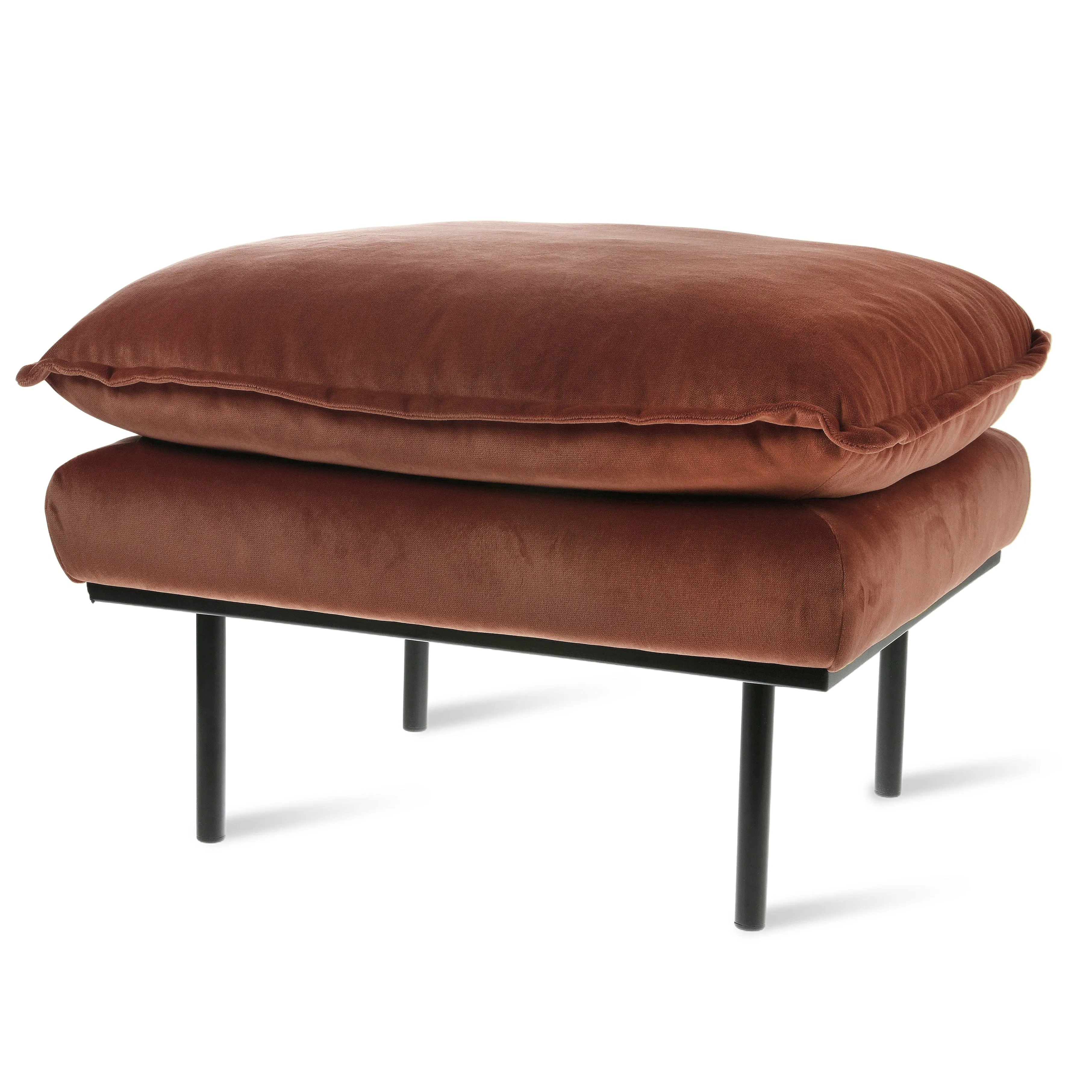 HKliving RICH VELVET MAGNOLIA (RED) Retro Hocker/ Footrest