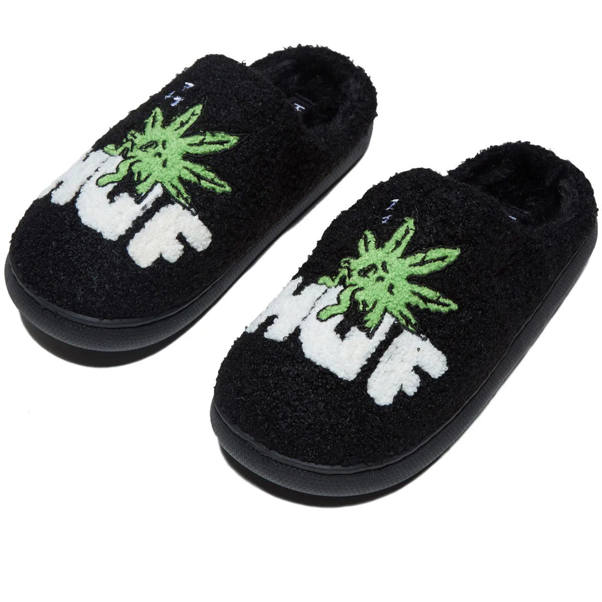 Huf Fuzzy Slipper Shoes - Black