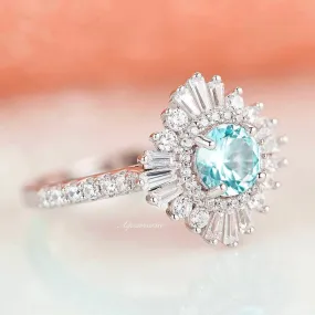 Joelle Aquamarine Ring- Sterling Silver