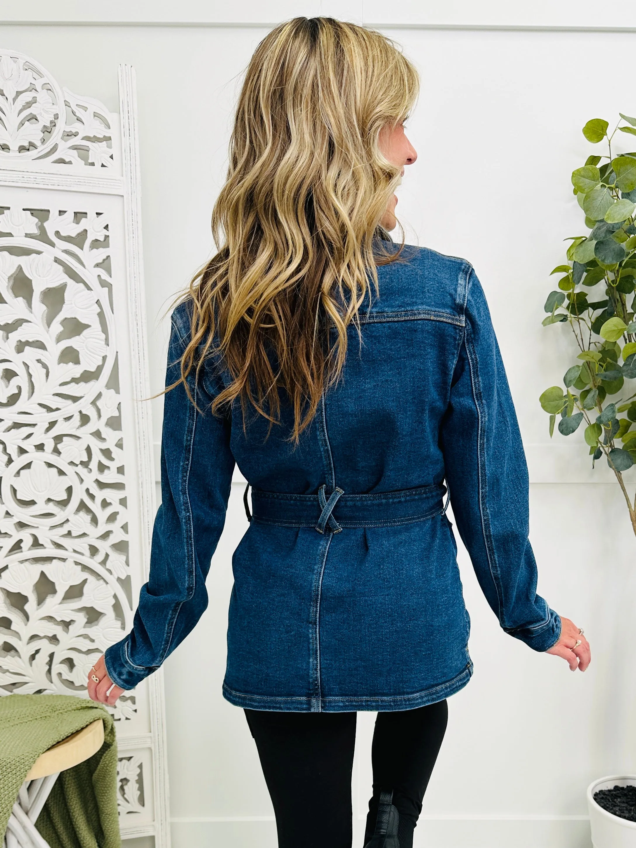 Judy Blue Takin' Care of Business Mid Length Denim Jacket in Reg/Curvy