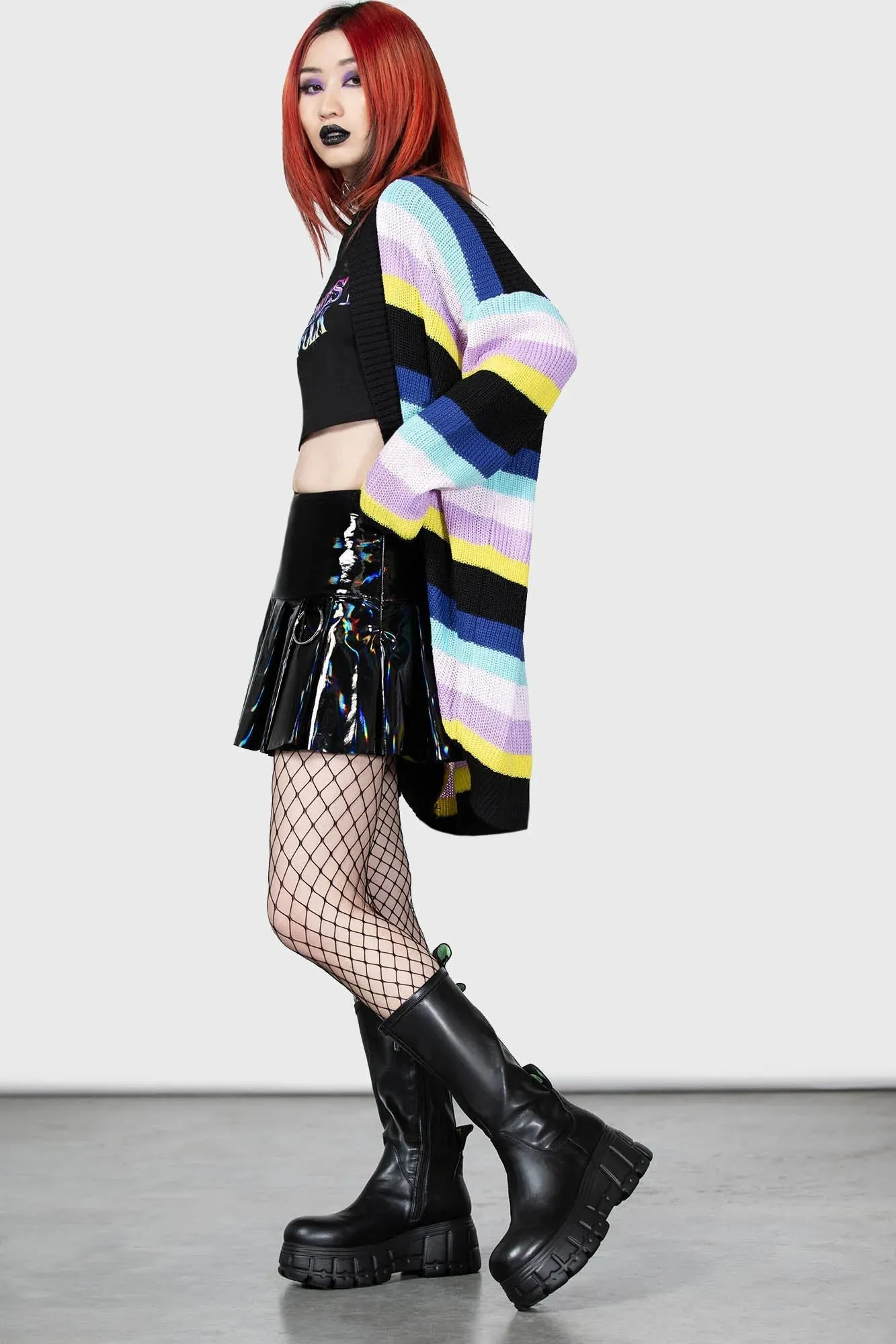 Killstar Neon Rainbow Oversized Cardigan / Shrug Unisex