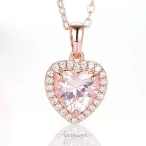Love Morganite Necklace- 14K Rose Gold Vermeil