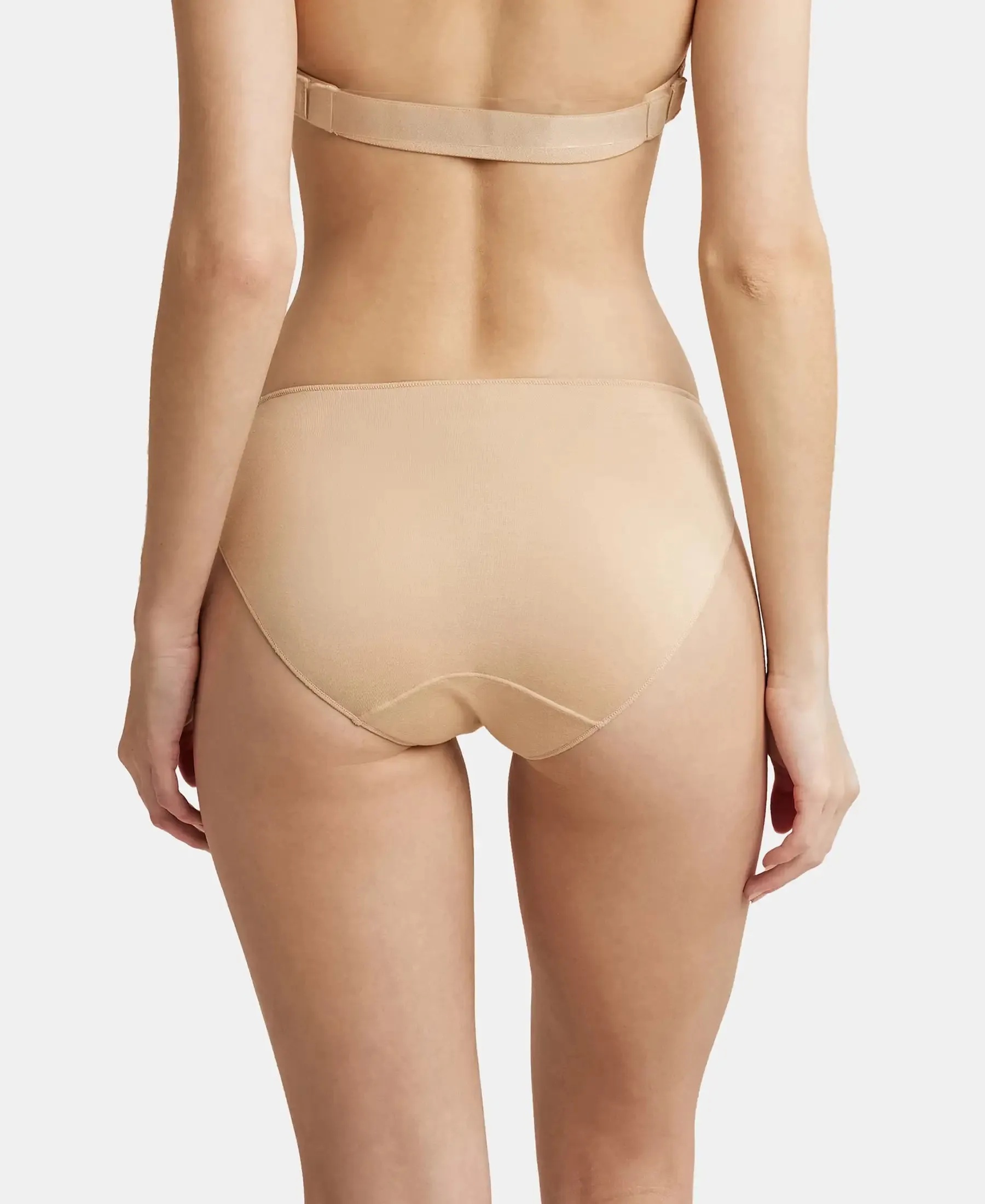 Medium Coverage Micro Modal Elastane Stretch Bikini With Concealed Waistband and StayFresh Treatment - Skin